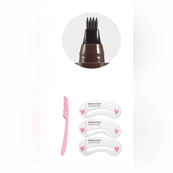 3-in-1 Eyebrow Kit: Eyebrow Pencil, 3 Brow Stencils, and Eyebrow Razor | NIP - Picture 5 of 7